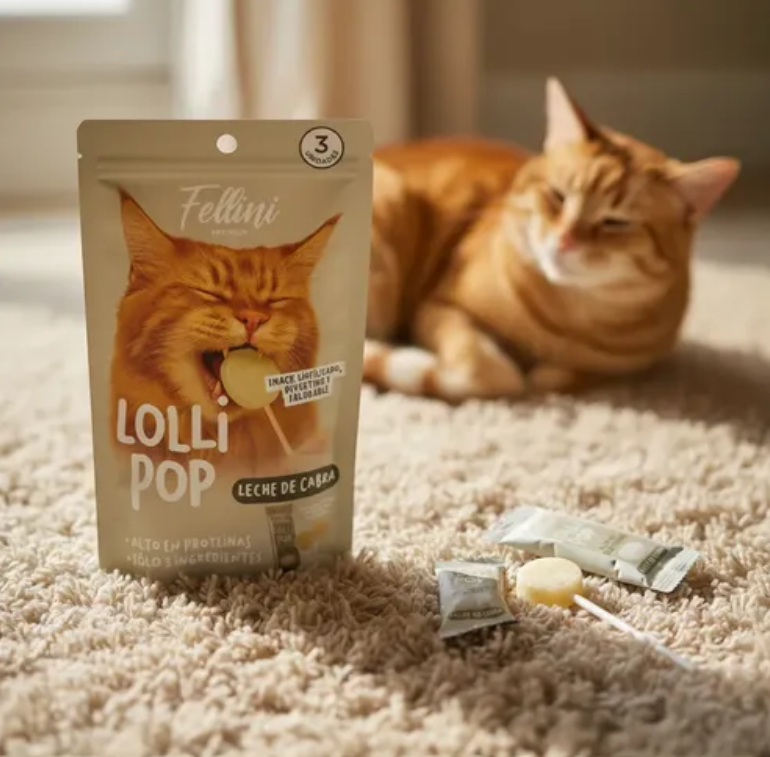 Fellini Snack Lollipop Leche De Cabra 3 Unidades