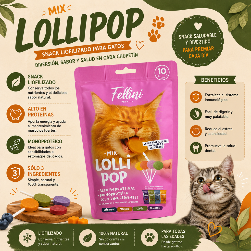 Fellini Snack Lollipop Mix 10 Unidades