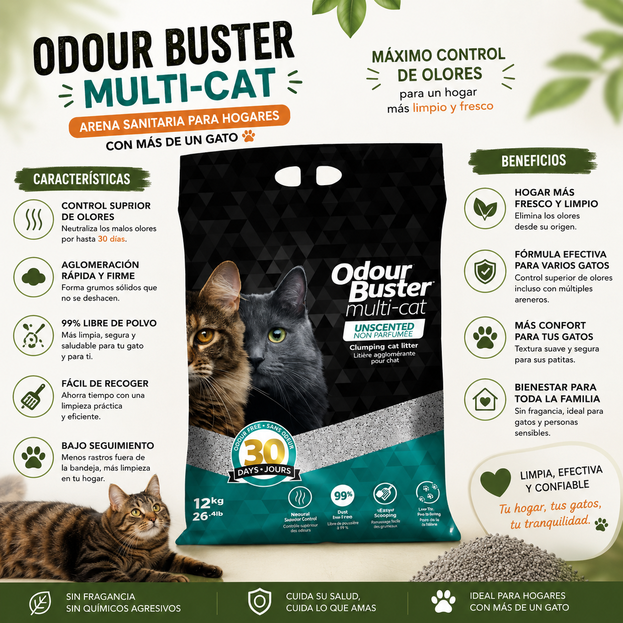 Arena Odour Buster Multi-Cat 12 Kg